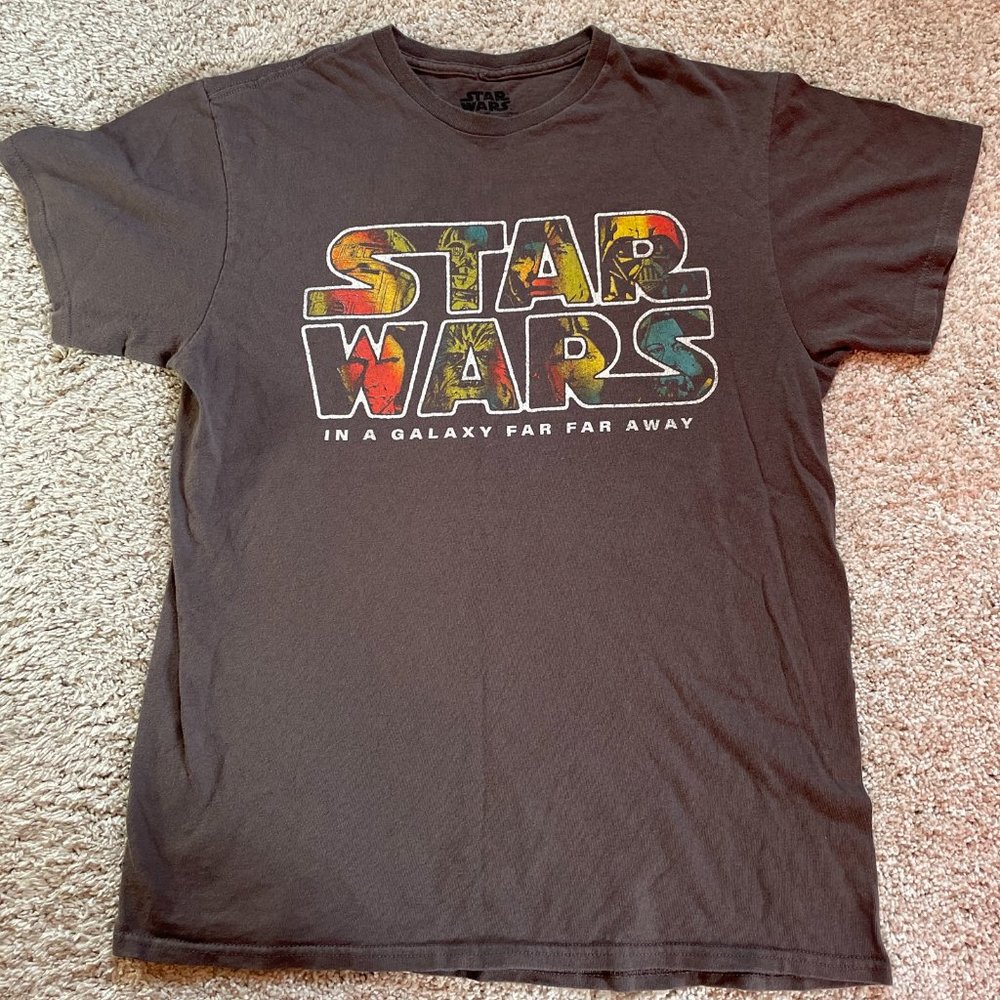 Star Wars Fifth Sun In A Galaxy Far Away Men's Medium Short Sleeve Gray T Shirt